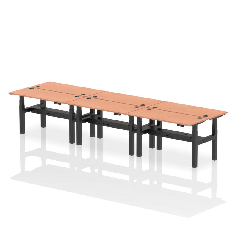 Brisk Back-to-Back Slimline Height Adjustable Bench Desk - 6 Person - Image 22