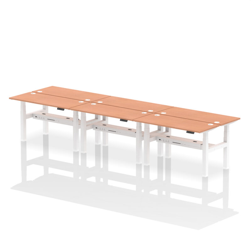 Brisk Back-to-Back Slimline Height Adjustable Bench Desk - 6 Person - Image 24