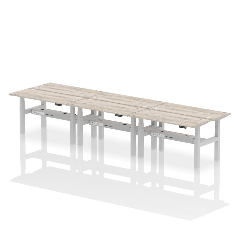 Brisk Back-to-Back Slimline Height Adjustable Bench Desk - 6 Person - Image 29