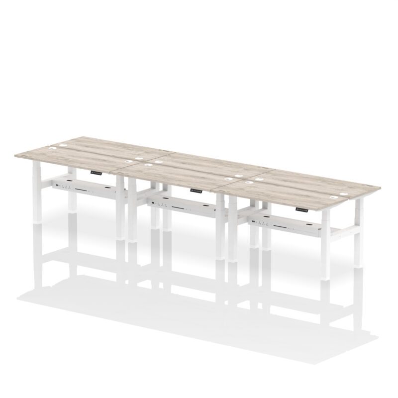 Brisk Back-to-Back Slimline Height Adjustable Bench Desk - 6 Person - Image 30