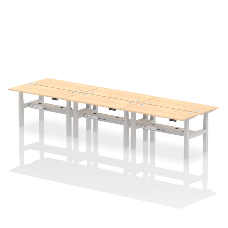 Brisk Back-to-Back Slimline Height Adjustable Bench Desk - 6 Person - Image 32