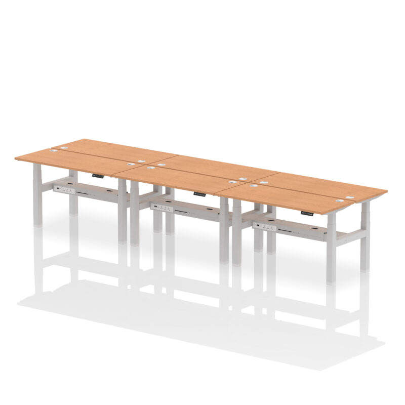 Brisk Back-to-Back Slimline Height Adjustable Bench Desk - 6 Person - Image 35