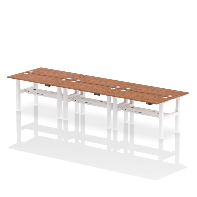 Brisk Back-to-Back Slimline Height Adjustable Bench Desk - 6 Person - Image 39