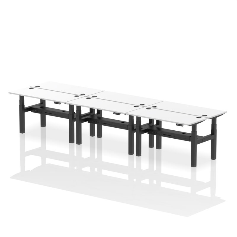 Brisk Back-to-Back Slimline Height Adjustable Bench Desk - 6 Person - Image 40