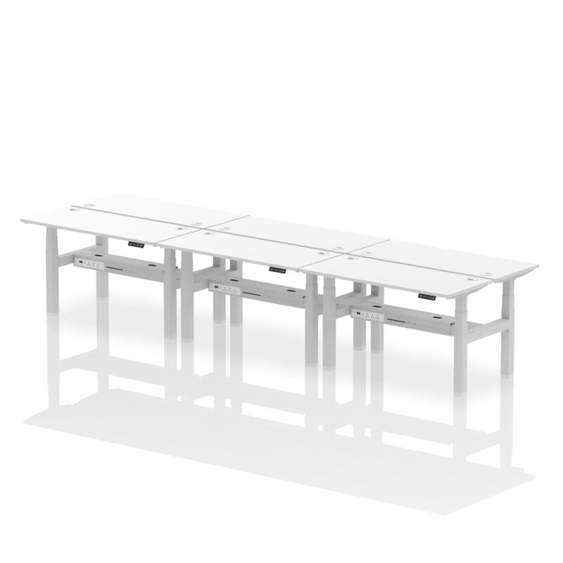 Brisk Back-to-Back Slimline Height Adjustable Bench Desk - 6 Person - Image 41