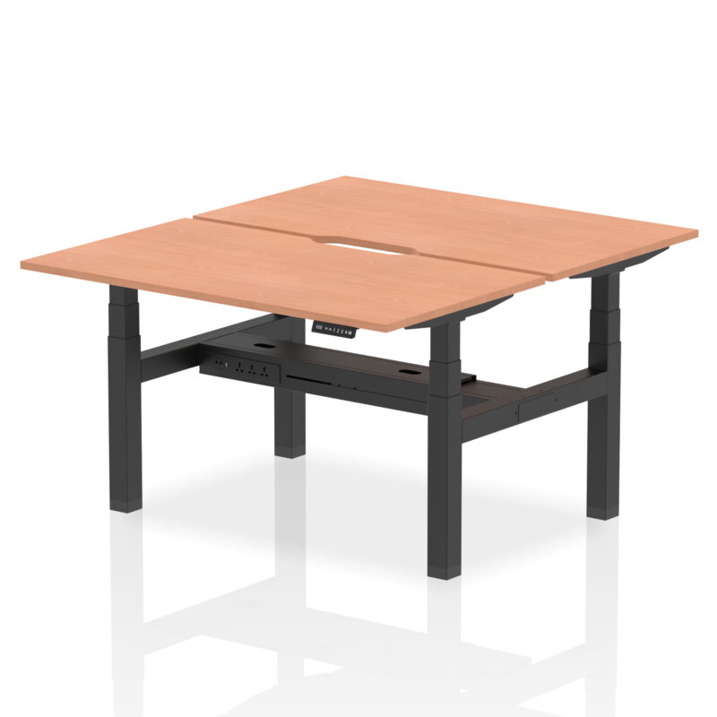 Brisk Back-to-Back Scalloped Edge Height Adjustable Bench Desk - 2 Person - Image 19
