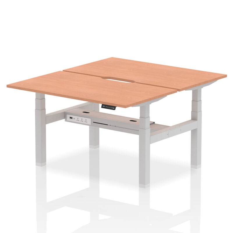 Brisk Back-to-Back Scalloped Edge Height Adjustable Bench Desk - 2 Person - Image 20