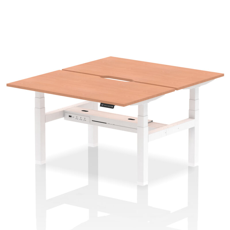 Brisk Back-to-Back Scalloped Edge Height Adjustable Bench Desk - 2 Person - Image 21