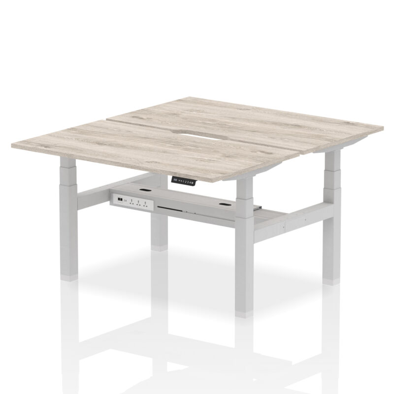 Brisk Back-to-Back Scalloped Edge Height Adjustable Bench Desk - 2 Person - Image 23