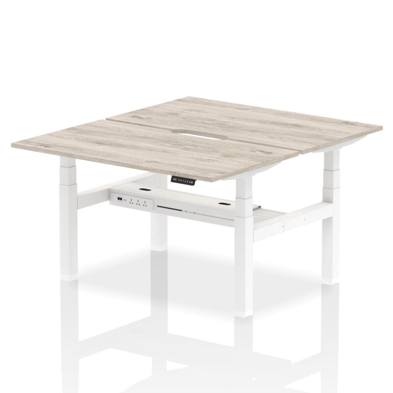 Brisk Back-to-Back Scalloped Edge Height Adjustable Bench Desk - 2 Person - Image 24