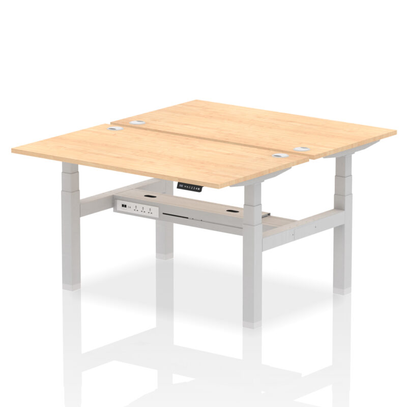Brisk Back-to-Back Height Adjustable Bench Desk - 2 Person - Image 32