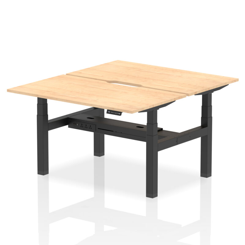 Brisk Back-to-Back Scalloped Edge Height Adjustable Bench Desk - 2 Person - Image 25