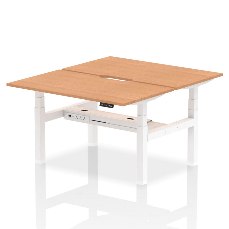 Brisk Back-to-Back Scalloped Edge Height Adjustable Bench Desk - 2 Person - Image 30