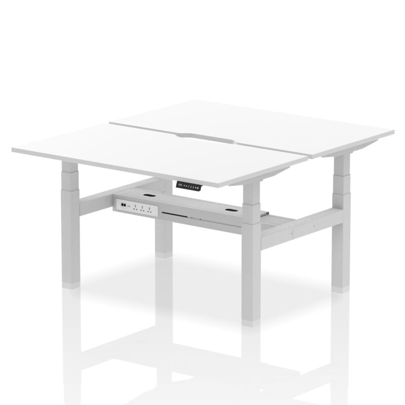 Brisk Back-to-Back Scalloped Edge Height Adjustable Bench Desk - 2 Person - Image 35
