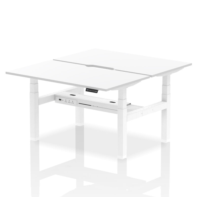 Brisk Back-to-Back Scalloped Edge Height Adjustable Bench Desk - 2 Person - Image 36