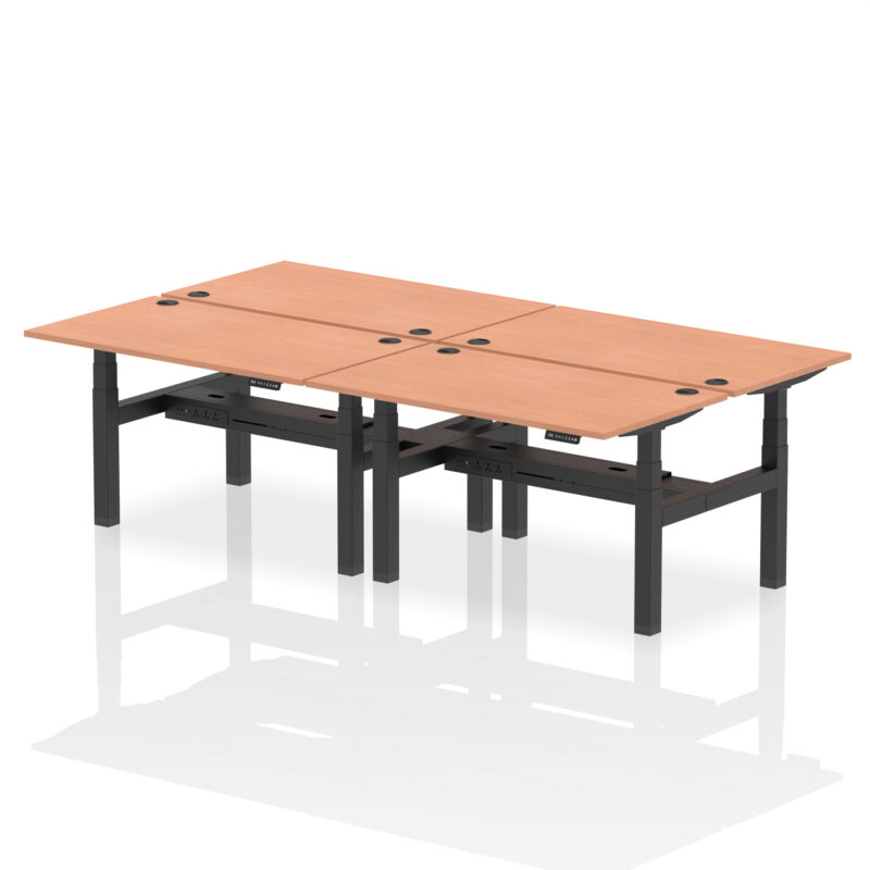 Brisk Back-to-Back Height Adjustable Bench Desk - 4 Person - Image 22