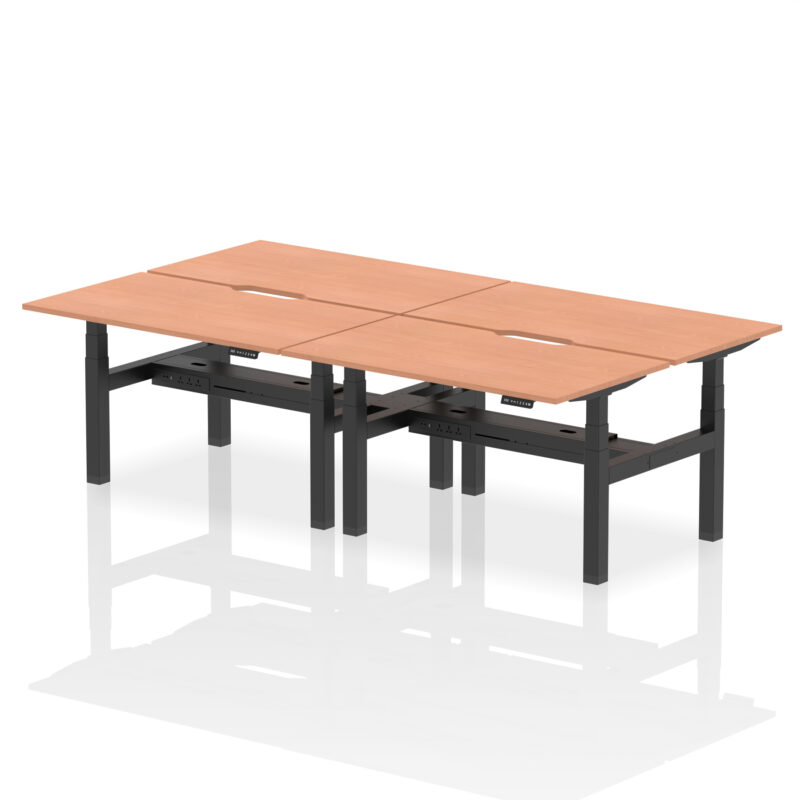 Brisk Back-to-Back Scalloped Edge Height Adjustable Bench Desk - 4 Person - Image 19