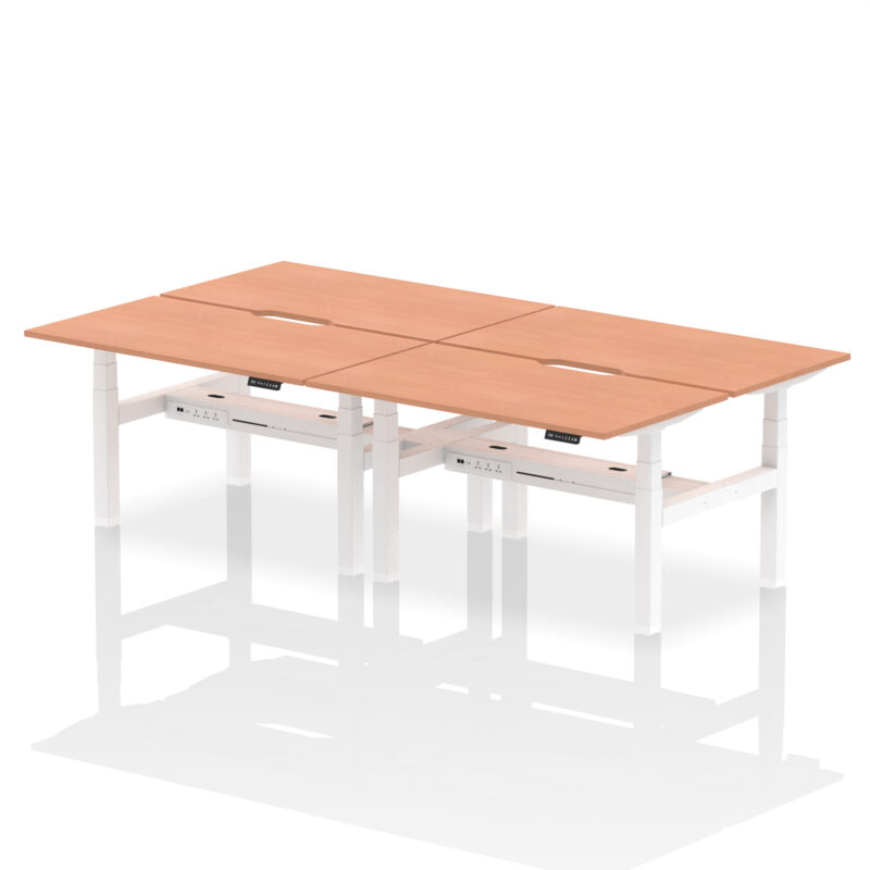 Brisk Back-to-Back Scalloped Edge Height Adjustable Bench Desk - 4 Person - Image 21