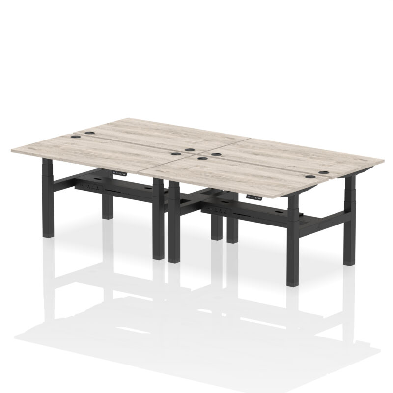 Brisk Back-to-Back Height Adjustable Bench Desk - 4 Person - Image 28