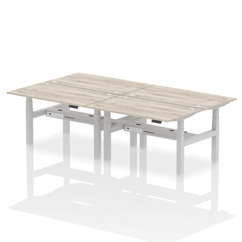 Brisk Back-to-Back Height Adjustable Bench Desk - 4 Person - Image 29