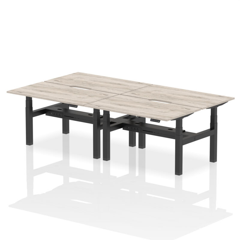 Brisk Back-to-Back Scalloped Edge Height Adjustable Bench Desk - 4 Person - Image 22