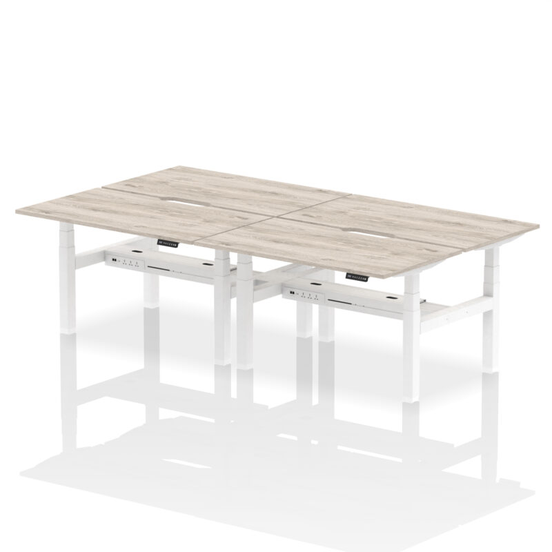 Brisk Back-to-Back Scalloped Edge Height Adjustable Bench Desk - 4 Person - Image 24