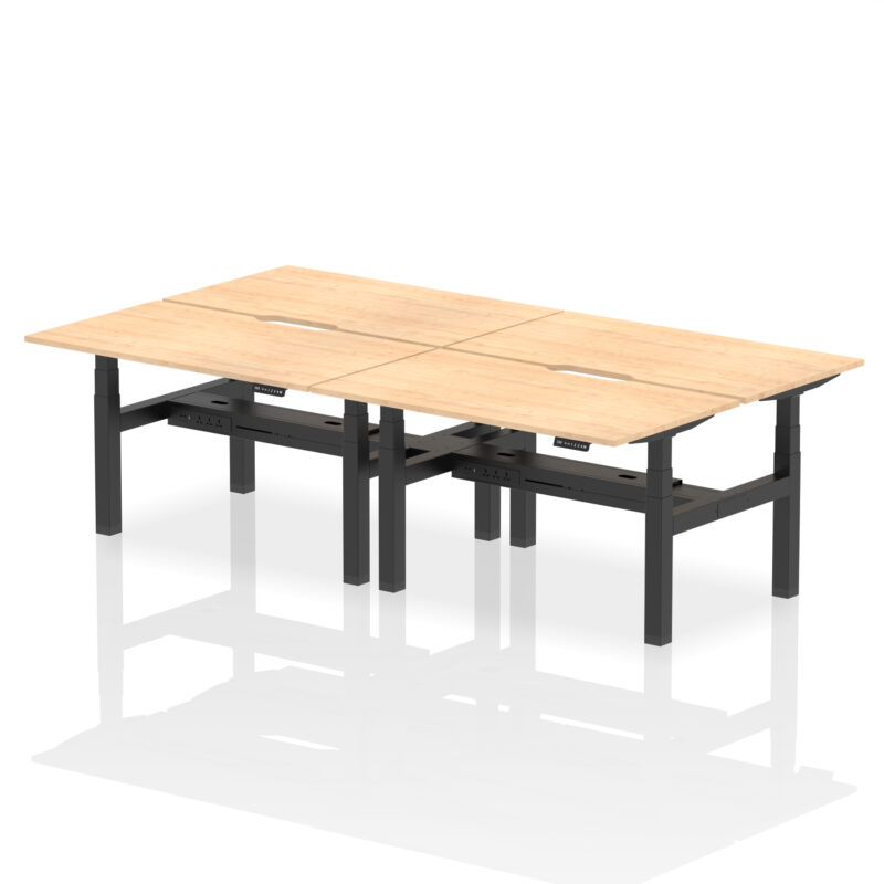 Brisk Back-to-Back Scalloped Edge Height Adjustable Bench Desk - 4 Person - Image 25