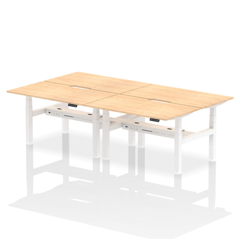 Brisk Back-to-Back Scalloped Edge Height Adjustable Bench Desk - 4 Person - Image 27
