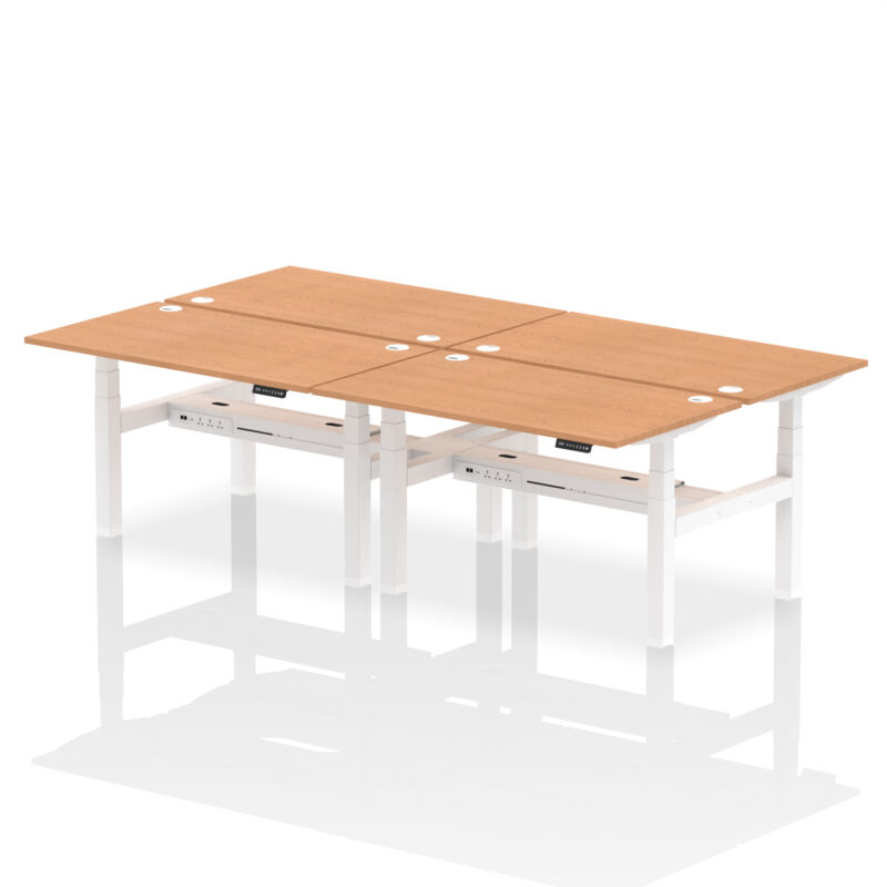 Brisk Back-to-Back Height Adjustable Bench Desk - 4 Person - Image 36