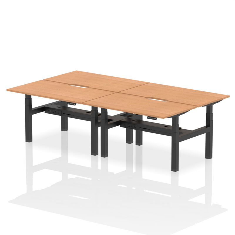 Brisk Back-to-Back Scalloped Edge Height Adjustable Bench Desk - 4 Person - Image 28