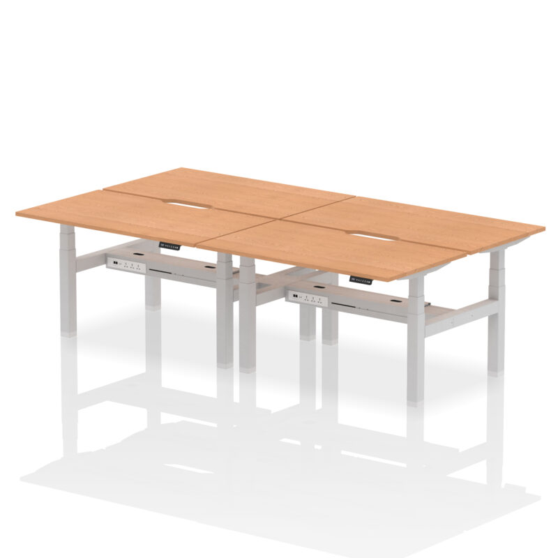 Brisk Back-to-Back Scalloped Edge Height Adjustable Bench Desk - 4 Person - Image 29