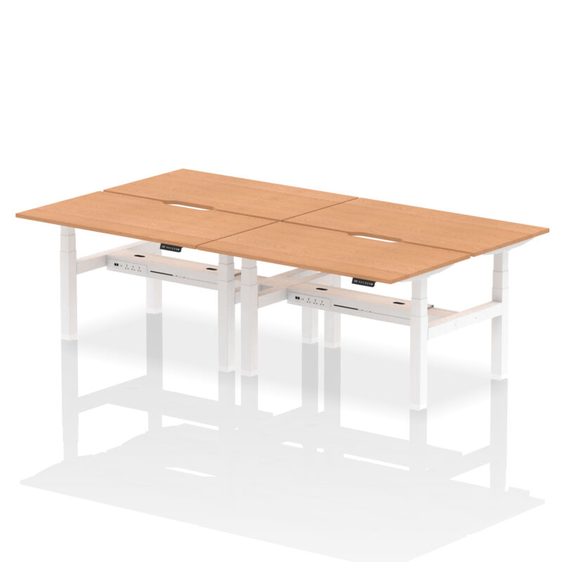 Brisk Back-to-Back Scalloped Edge Height Adjustable Bench Desk - 4 Person - Image 30