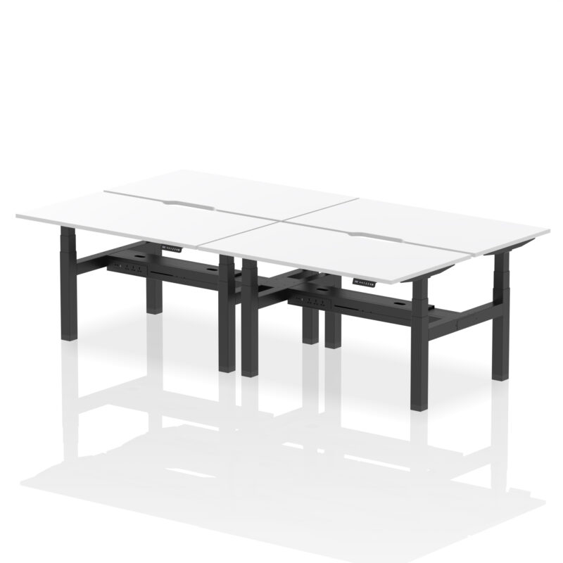 Brisk Back-to-Back Scalloped Edge Height Adjustable Bench Desk - 4 Person - Image 34
