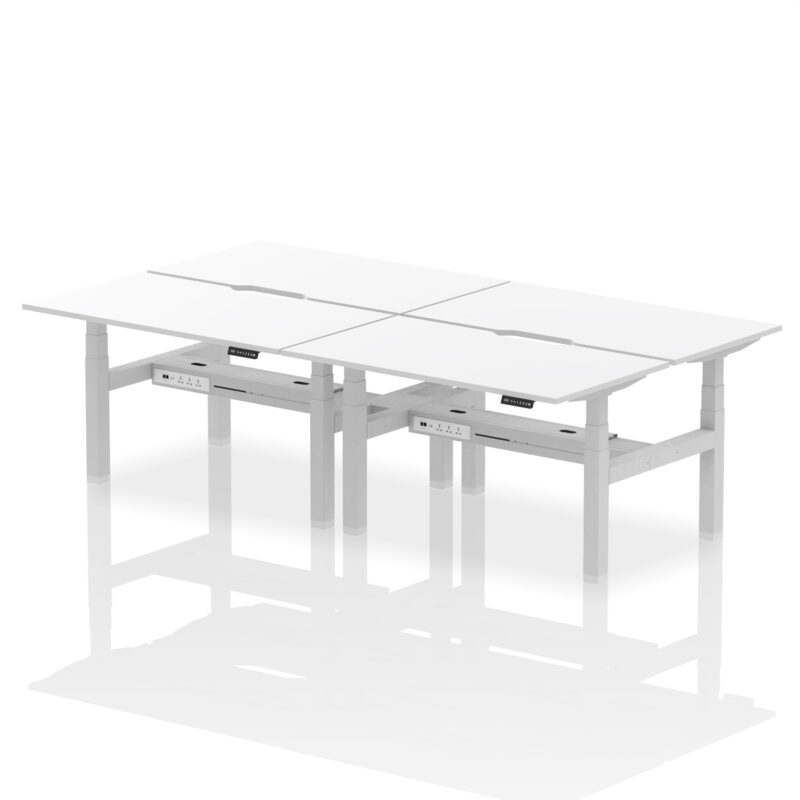 Brisk Back-to-Back Scalloped Edge Height Adjustable Bench Desk - 4 Person - Image 35
