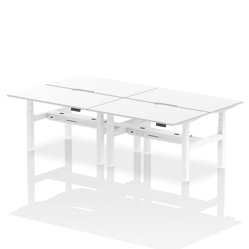 Brisk Back-to-Back Scalloped Edge Height Adjustable Bench Desk - 4 Person - Image 36