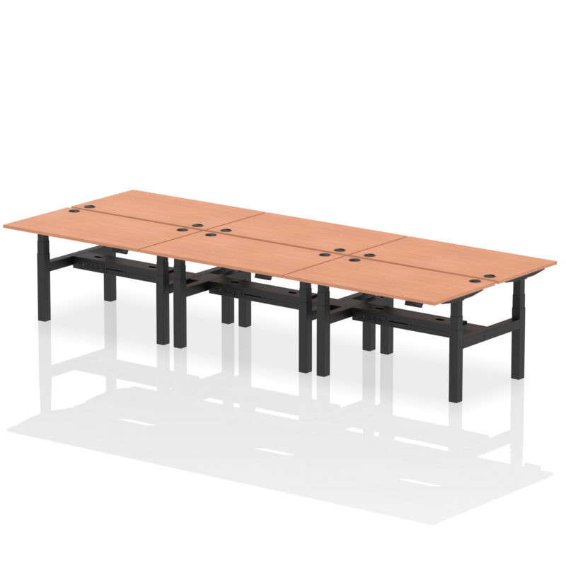 Brisk Back-to-Back Height Adjustable Bench Desk - 6 Person - Image 22