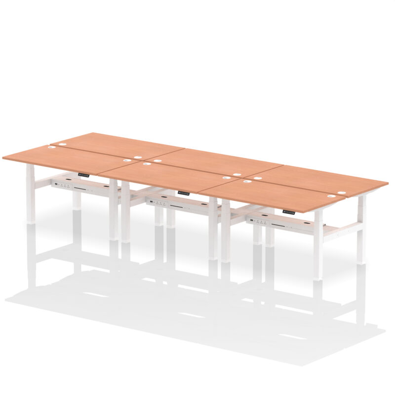 Brisk Back-to-Back Height Adjustable Bench Desk - 6 Person - Image 24