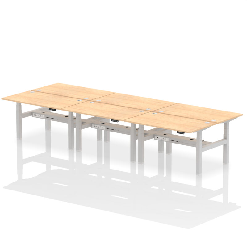 Brisk Back-to-Back Height Adjustable Bench Desk - 6 Person - Image 32