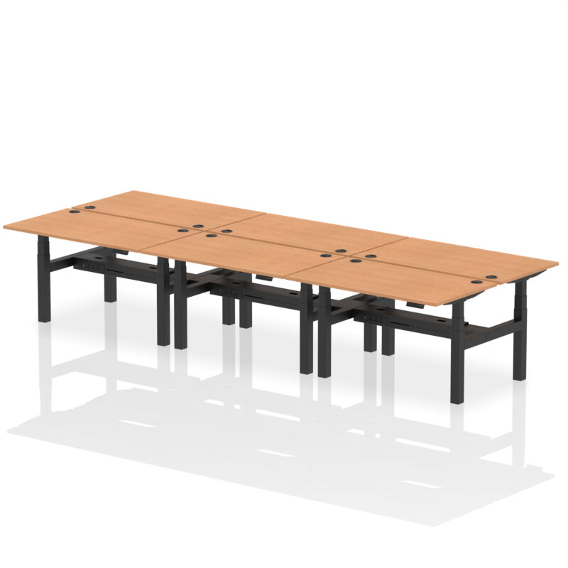 Brisk Back-to-Back Height Adjustable Bench Desk - 6 Person - Image 34