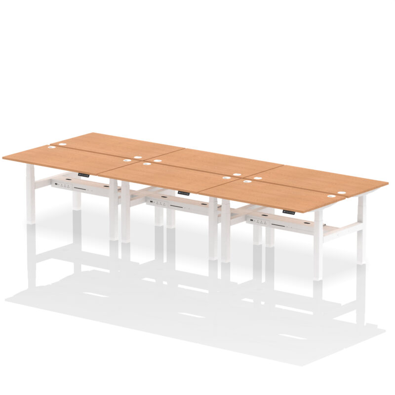 Brisk Back-to-Back Height Adjustable Bench Desk - 6 Person - Image 36