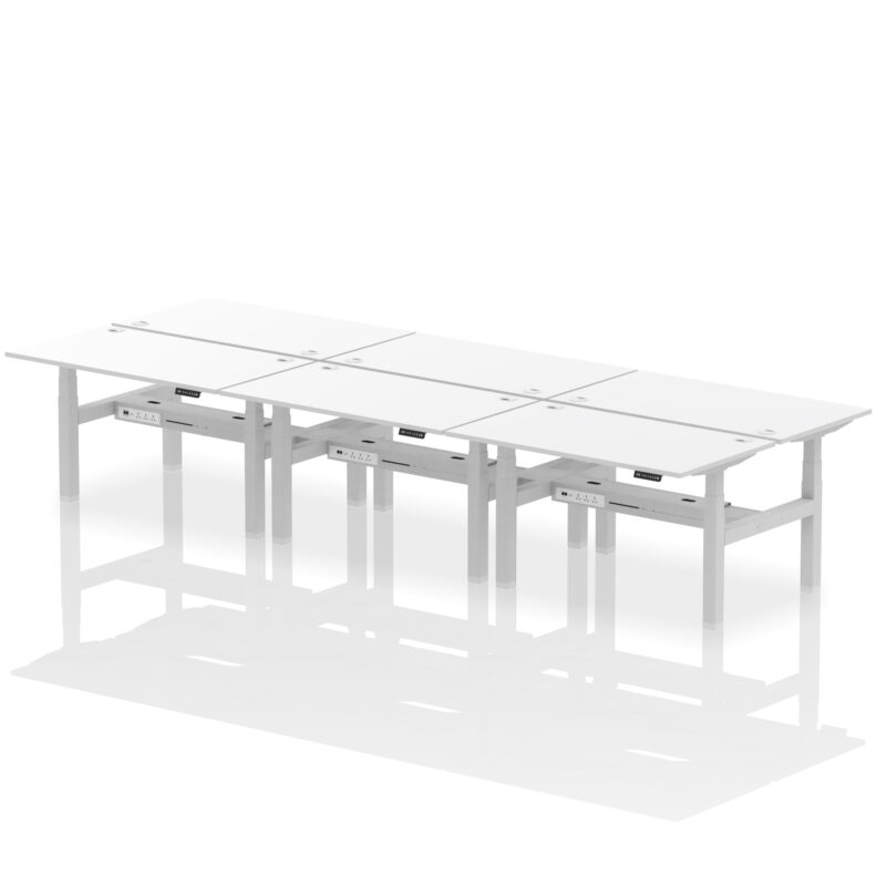 Brisk Back-to-Back Height Adjustable Bench Desk - 6 Person - Image 41