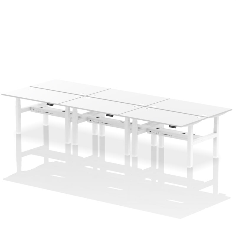 Brisk Back-to-Back Height Adjustable Bench Desk - 6 Person - Image 42