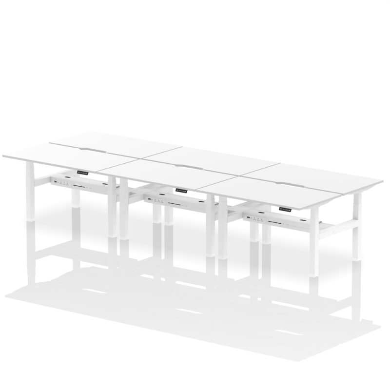 Brisk Back-to-Back Scalloped Edge Height Adjustable Bench Desk - 6 Person - Image 36