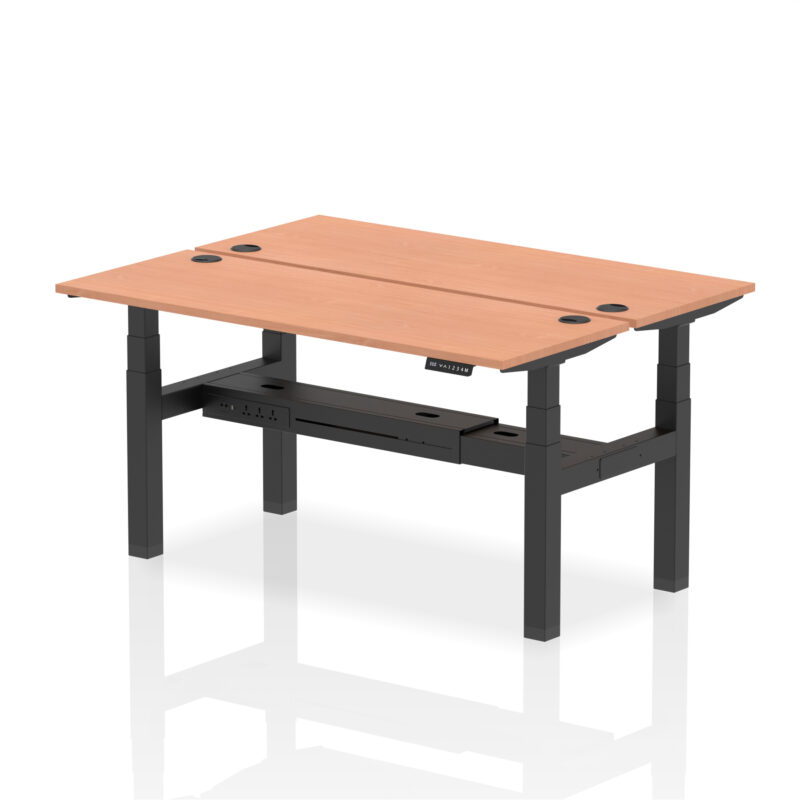 Brisk Back-to-Back Slimline Height Adjustable Bench Desk - 2 Person - Image 43