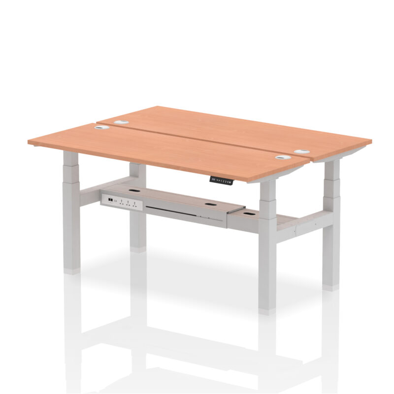 Brisk Back-to-Back Slimline Height Adjustable Bench Desk - 2 Person - Image 44