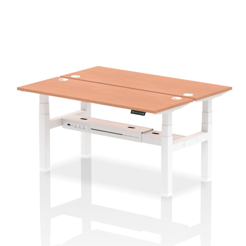 Brisk Back-to-Back Slimline Height Adjustable Bench Desk - 2 Person - Image 45