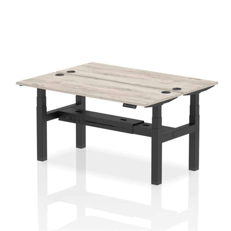 Brisk Back-to-Back Slimline Height Adjustable Bench Desk - 2 Person - Image 49