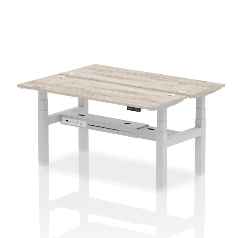 Brisk Back-to-Back Slimline Height Adjustable Bench Desk - 2 Person - Image 50