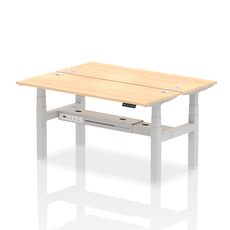 Brisk Back-to-Back Slimline Height Adjustable Bench Desk - 2 Person - Image 53