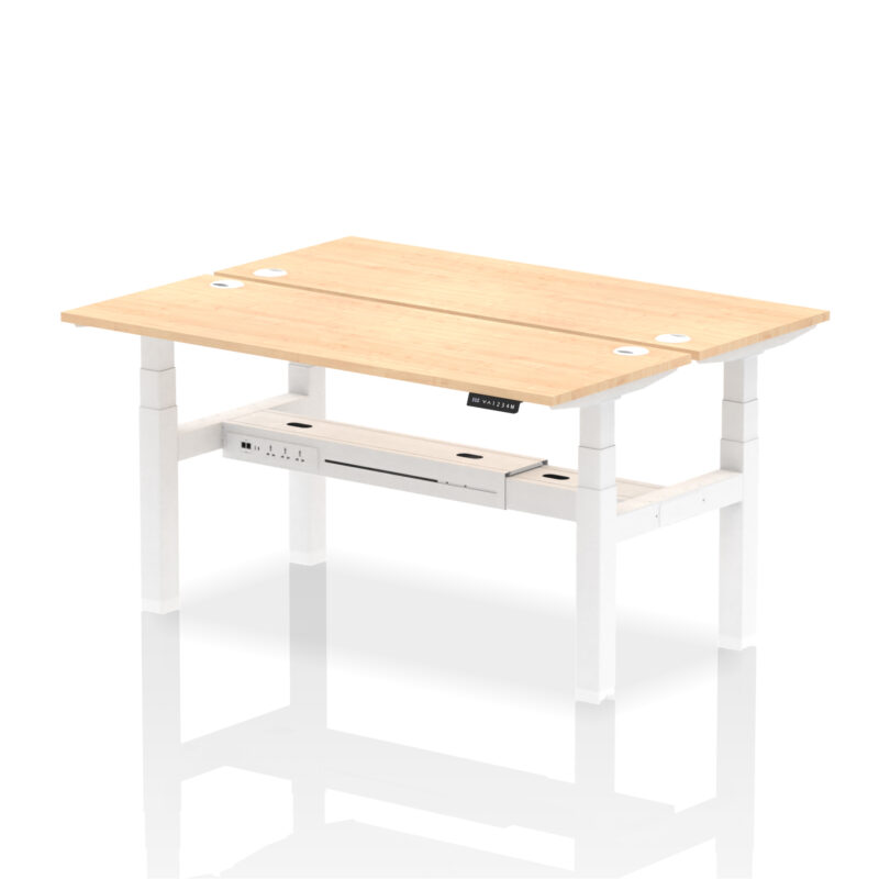 Brisk Back-to-Back Slimline Height Adjustable Bench Desk - 2 Person - Image 54